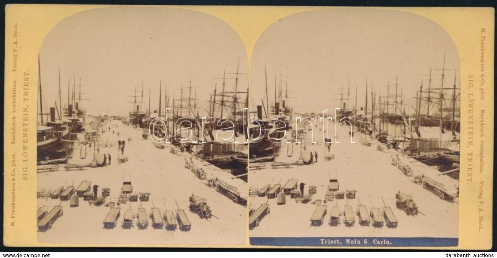 1890 Trieszt, Móló, Sztereófotó, Jó állapotban, 8,5×17,5 Cm / Trieste, Italy, Stereo Photo - Otros & Sin Clasificación