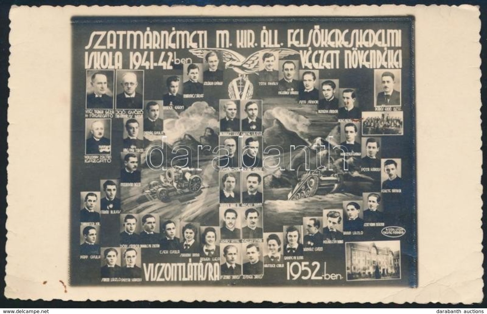 1942 Szatmárnémeti, A Szatmárnémeti M. Kir. Áll. Felsőkereskedelmi Iskola 1941-42-ben Végzett Növendékei, Kicsinyített T - Otros & Sin Clasificación