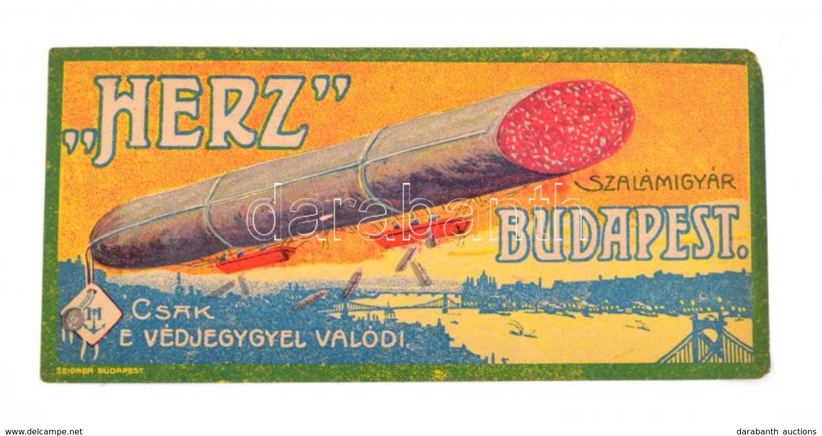 Herz Szalámi Litho Számolócédula Kis Beszakadással - Publicidad