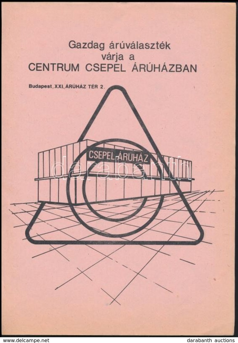 Cca 1980 Csepel Áruház Plakátja, 29×21 Cm - Publicidad