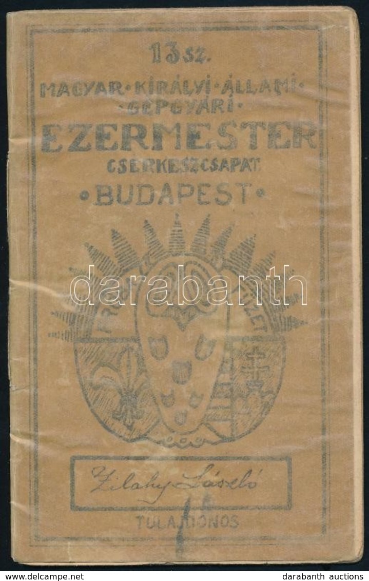 1932 A 13. Számú Magyar Királyi Állami Gépgyári Ezermester Cserkészcsapat Próbafüzete, Bejegyzésekkel, 18p - Movimiento Scout