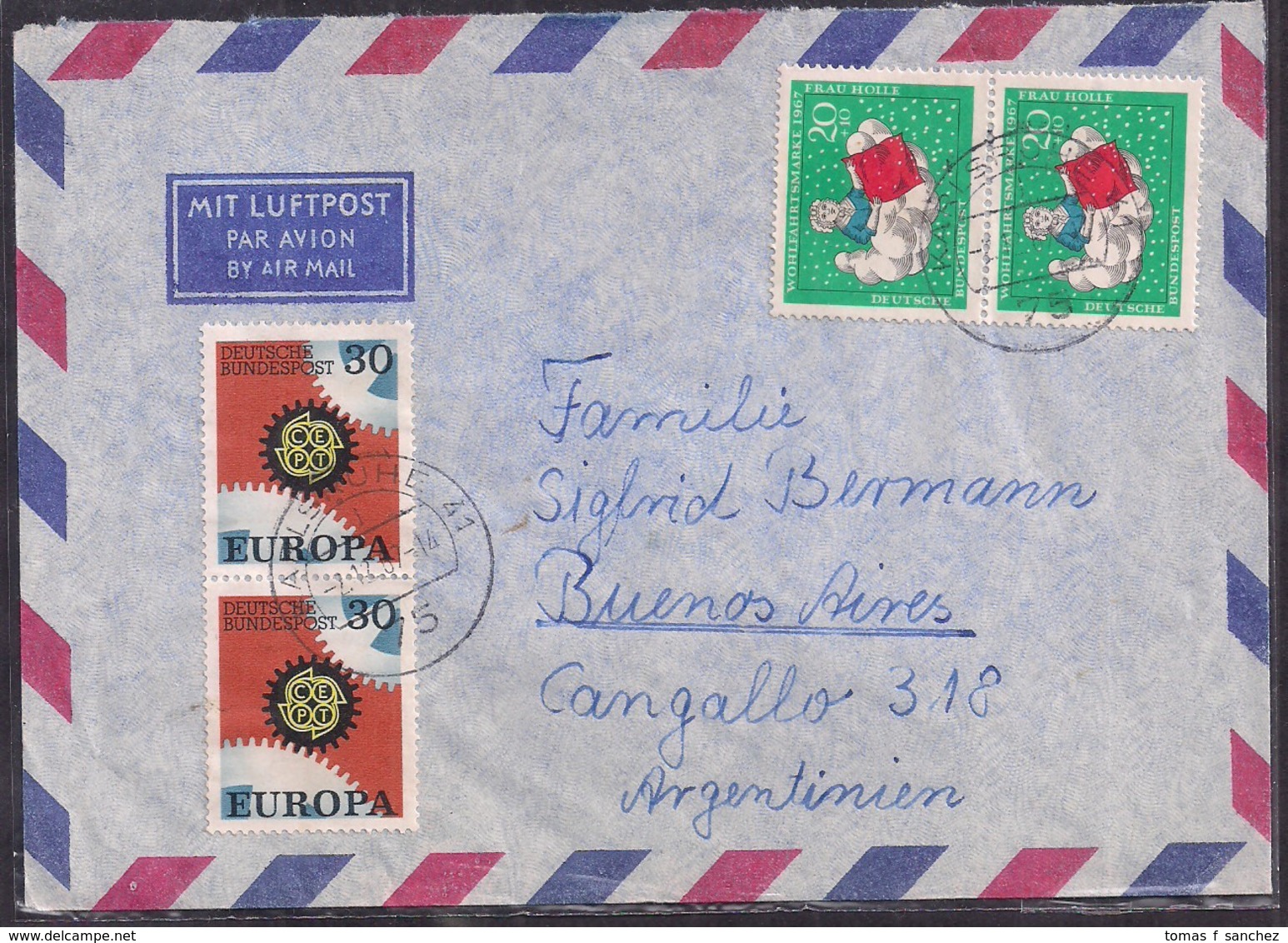 Deustche Bundespost - 1967 - Brief - Argentinien - Briefe U. Dokumente