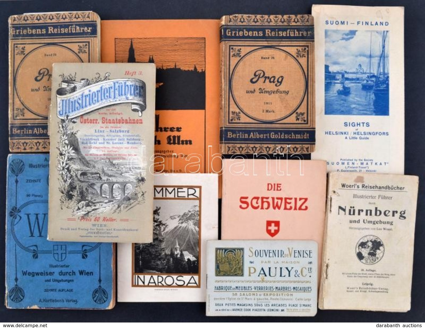 Cca 1910-1940 Külföldi Turista Kiadványok: útikalauzok és Térképek, Tételben - Unclassified