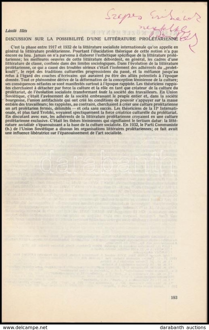 1971-1981 Frank Tibor (1948-) Történész 12 Db Különlenyomata, Közte 6 Db Dedikálttal. Valamint Dán Róbert (1936-1986) Ir - Unclassified