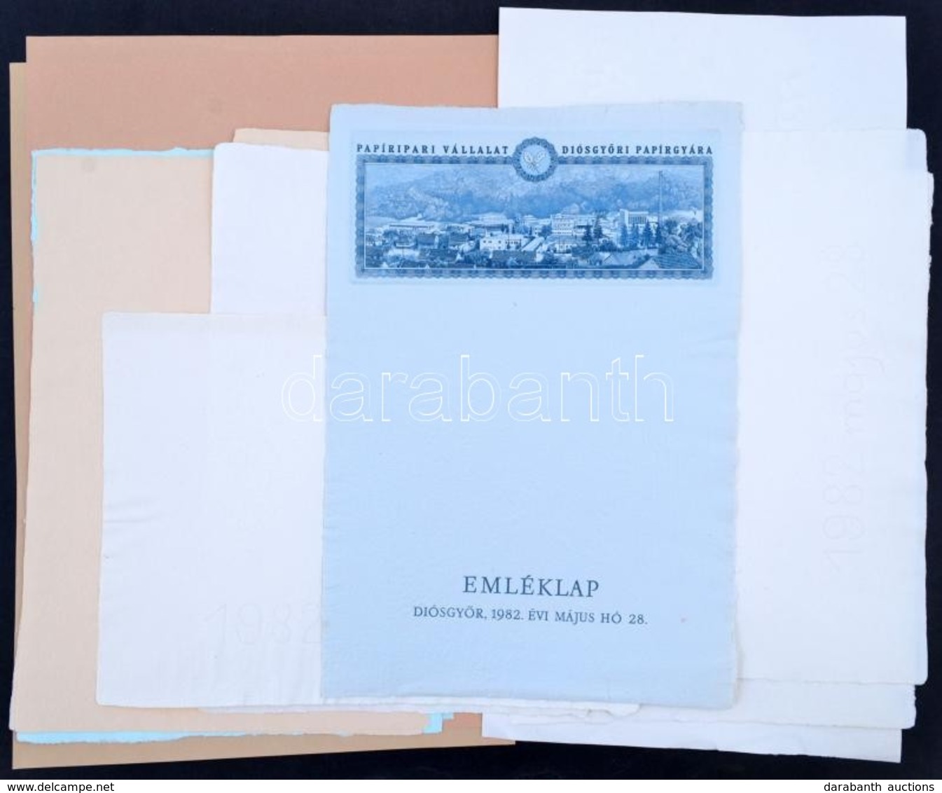 1982 A Diósgyőri Papírgyár által Készített 13 Db Különböző Vízjeles Merített Papír. Több Féle Vízjellel. Közöttük Képes  - Sin Clasificación