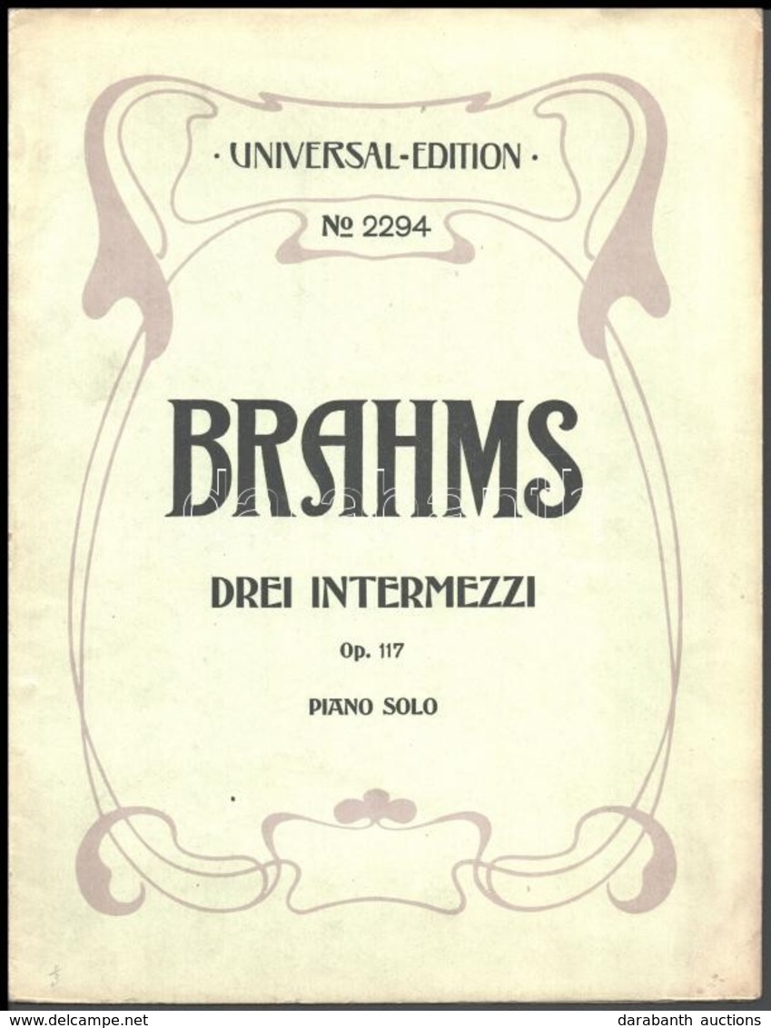 Brahms, Drei Intermezzi Op. 117 Piano Solo, 15p - Other & Unclassified
