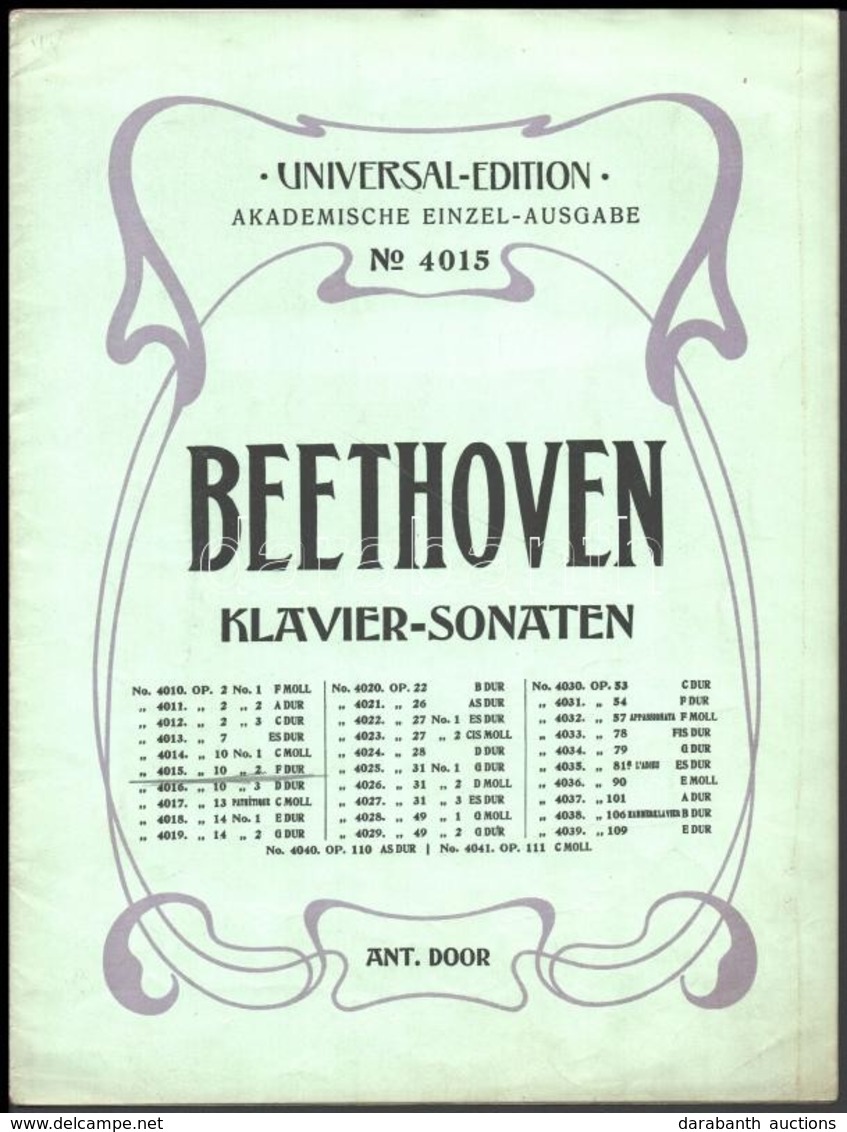 Beethoven Klavier-Sonaten F-dúr Szonáta - Other & Unclassified
