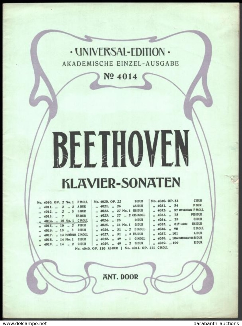 Beethoven Klavier-Sonaten C-moll Zongoraszonáta - Other & Unclassified