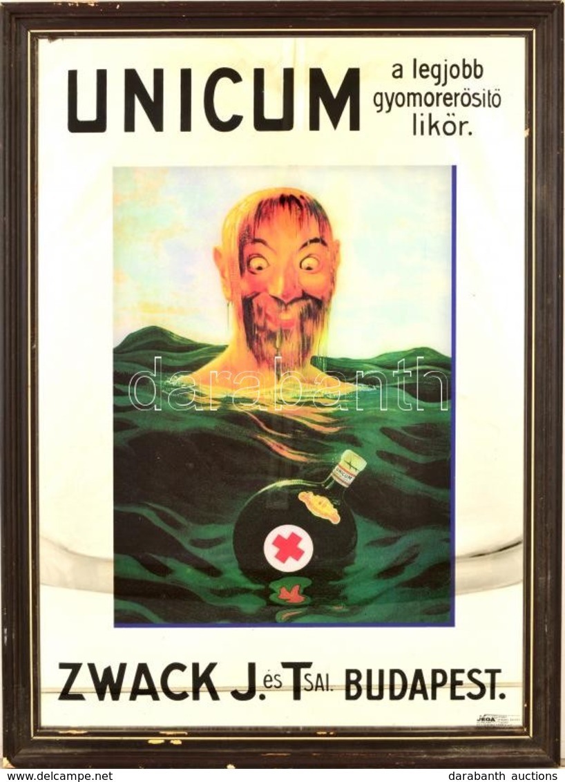 Modern Zwack J. és Tsai. Reklám Plakát, Tükörre Ragasztva,  Hibás Keretben, 63×42 Cm - Other & Unclassified