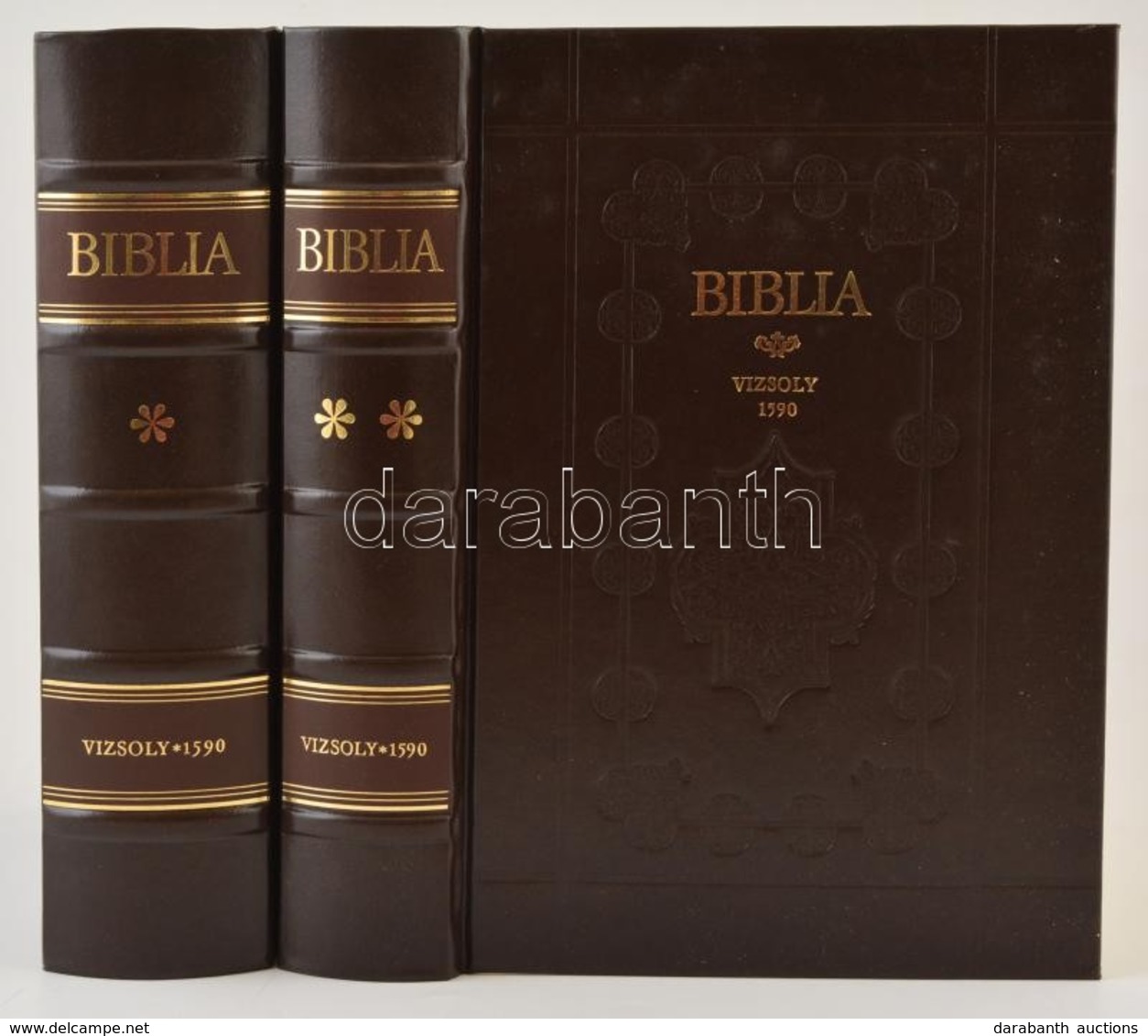 Vizsolyi Biblia. I-II. Köt. Budapest, 1981, Helikon Kiadó, Kner Nyomda. Kiadói Aranyozott, Bordázott Gerincű, Dombornyom - Sin Clasificación