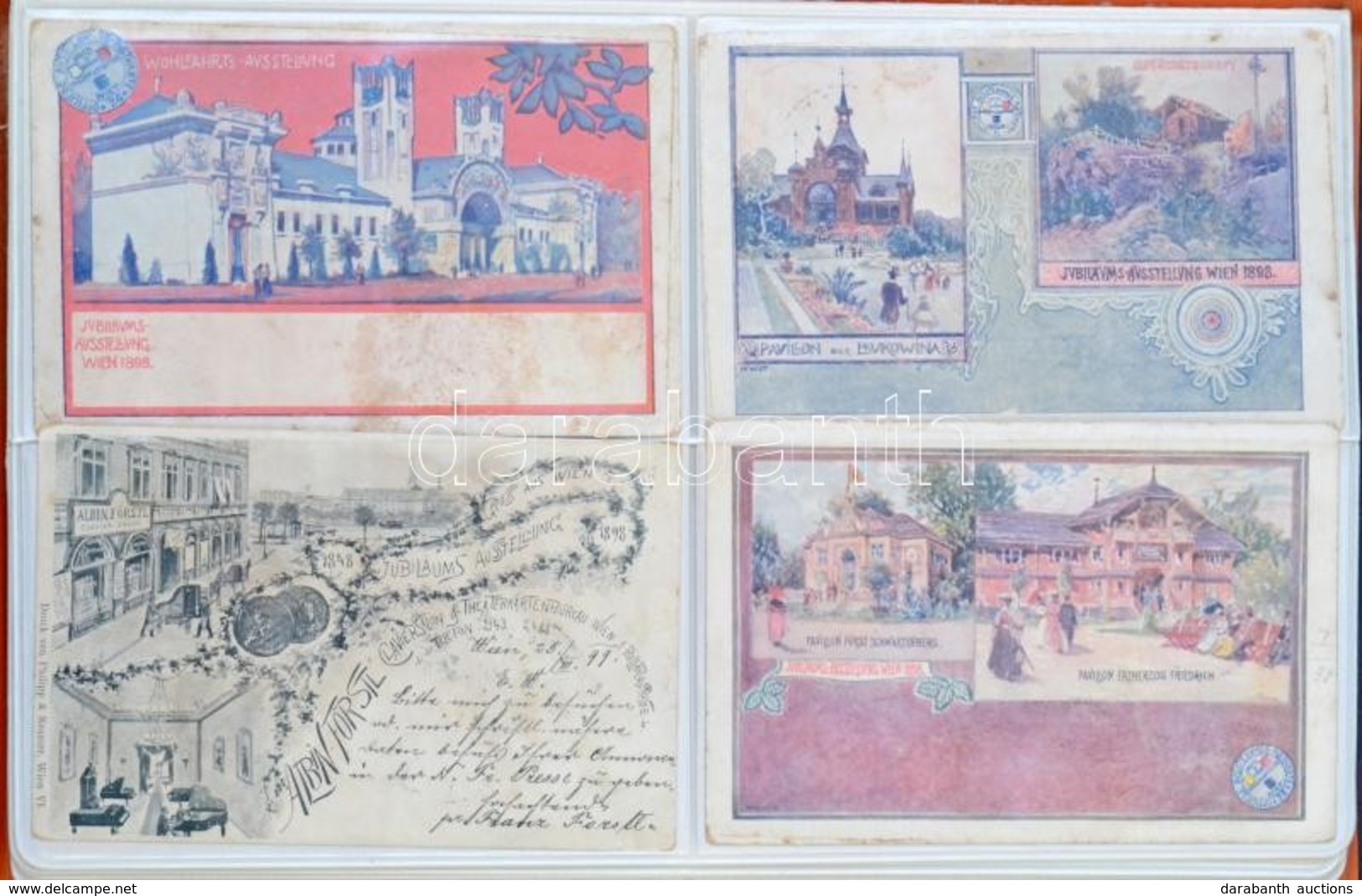 ** * 33 Db Régi Külföldi Városképes Lap Narancssárga Albumban / 33 Pre-1945 European Town-view Postcards In An Orange Al - Sin Clasificación