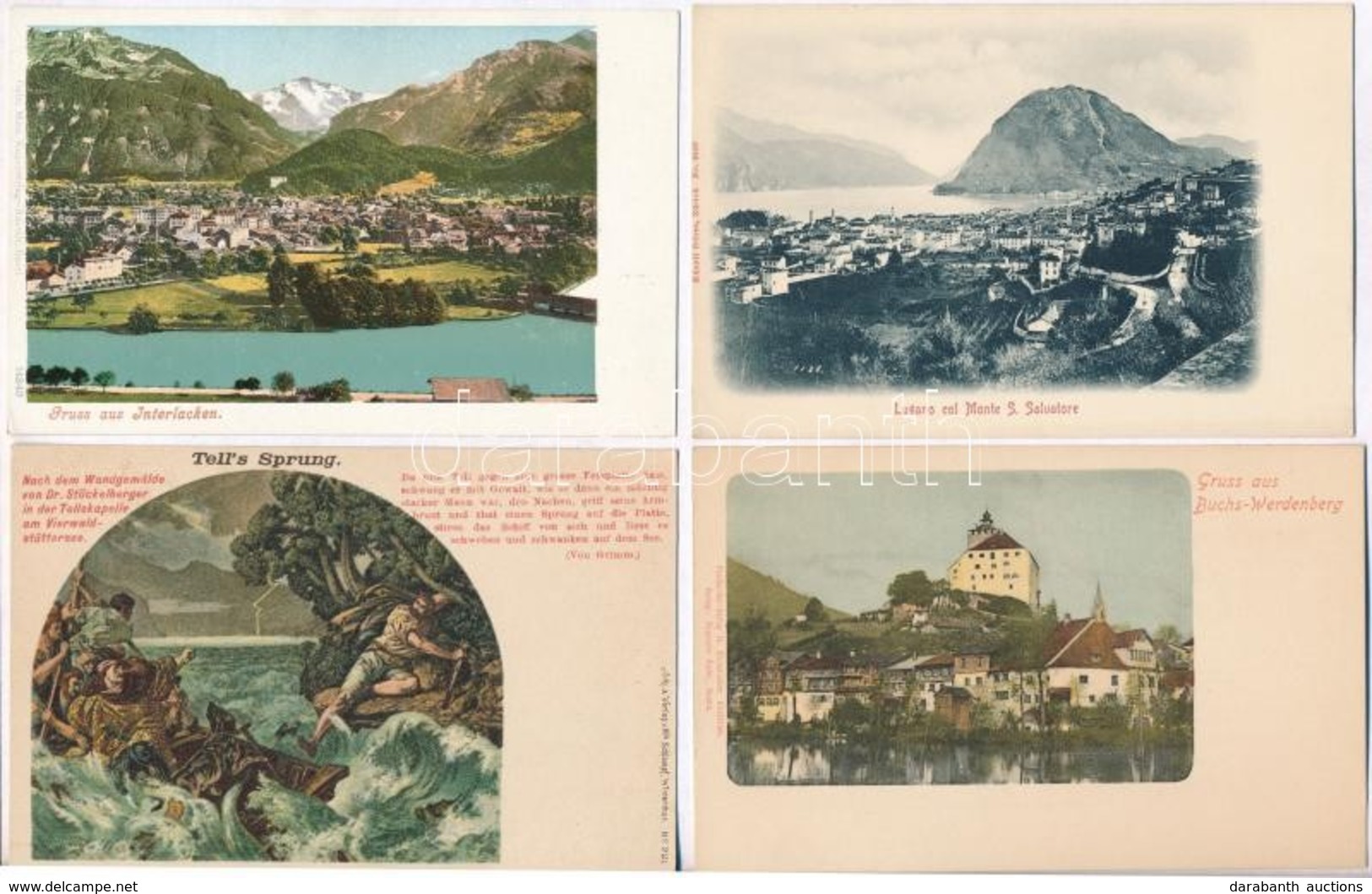 ** 11 Db RÉGI Használatlan Svájci Városképes Lap / 11 Pre-1900 Unused Swiss Town-view Postcards - Sin Clasificación