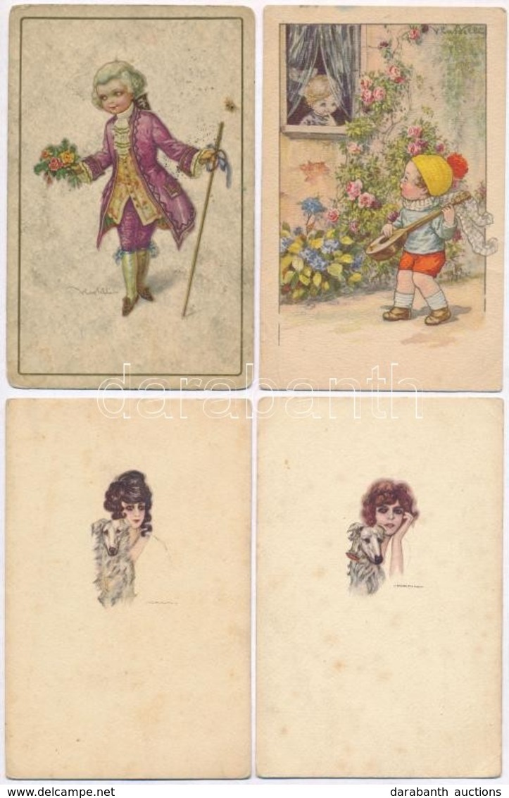 ** * 4 Db RÉGI Olasz Művész Képeslap (Nanni, Castelli) / 4 Pre-1945 Italian Art Motive Postcards - Sin Clasificación