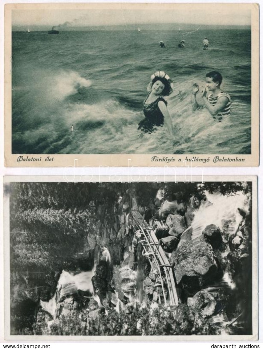 ** * 4 Db Régi Képeslap: Fürdők, Vízesések / 4 Pre-1945 Postcards: Baths, Waterfalls - Sin Clasificación