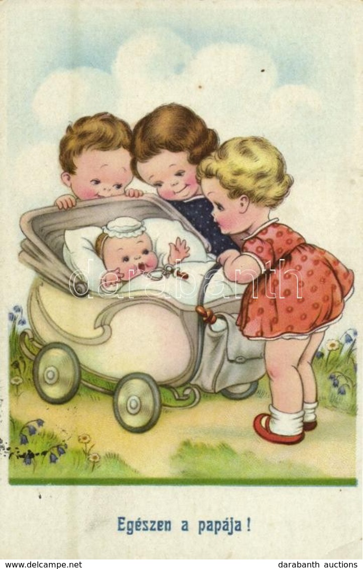 * 3 Db Régi Gyerek Motívumlap / 3 Pre-1945 Children Motive Cards - Sin Clasificación
