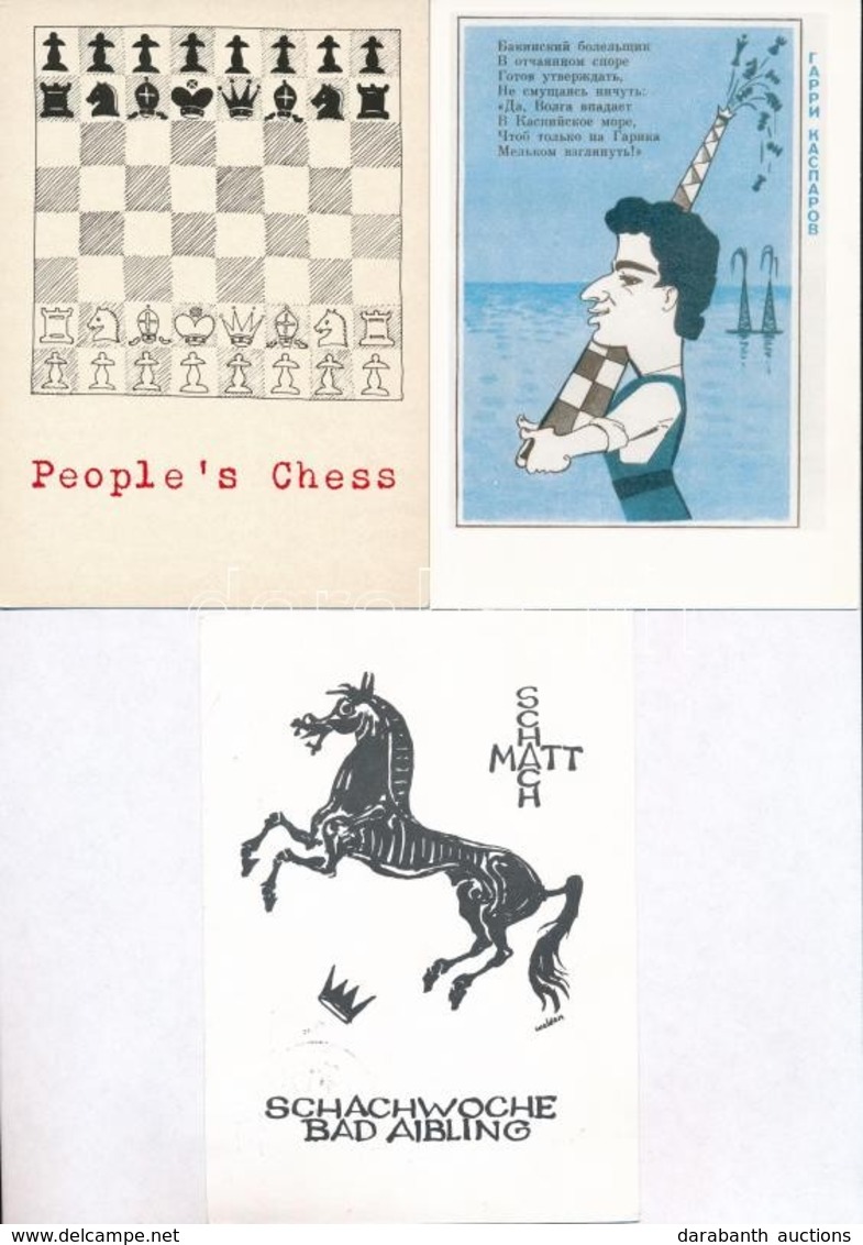 ** * 32 Db MODERN Sakk Képeslap, Vegyes érdekes Anyag / 32 Modern Chess Motive Postcards, Mixed-interesting Material - Sin Clasificación