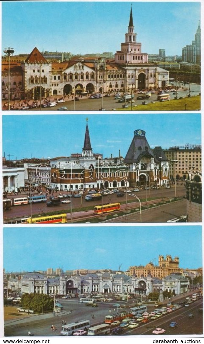 ** 10 Db MODERN Vasútállomás, Pályaudvar Képeslap, Közte 5 Moszkva / 10 MODERN Railway Station Postcards, Including 5 Mo - Sin Clasificación