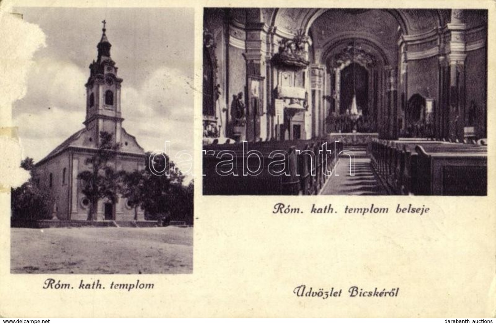 T3 1938 Bicske, Római Katolikus Templom, Belső (felületi Sérülés / Surface Damage) - Sin Clasificación