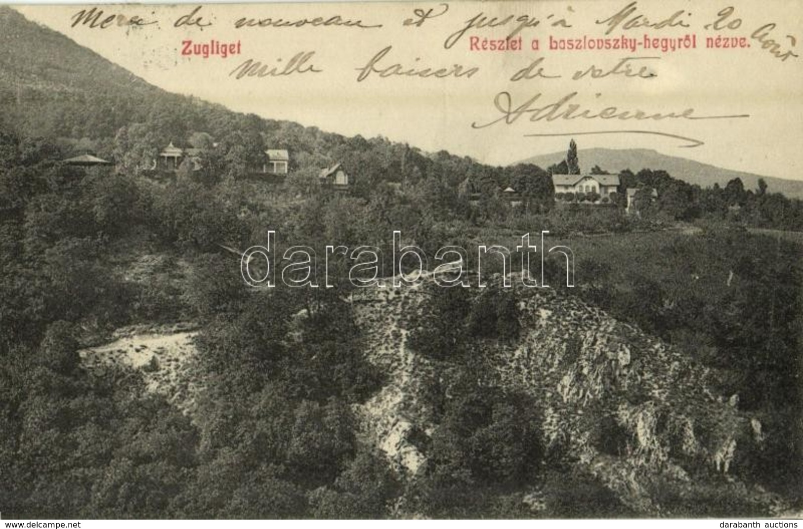 T2 1912 Budapest XII. Zugliget, Laszlovszky-hegyről (Hunyad-oromról) Nézve, Villa. Kiadja Kohn és Grünhut 519. - Sin Clasificación