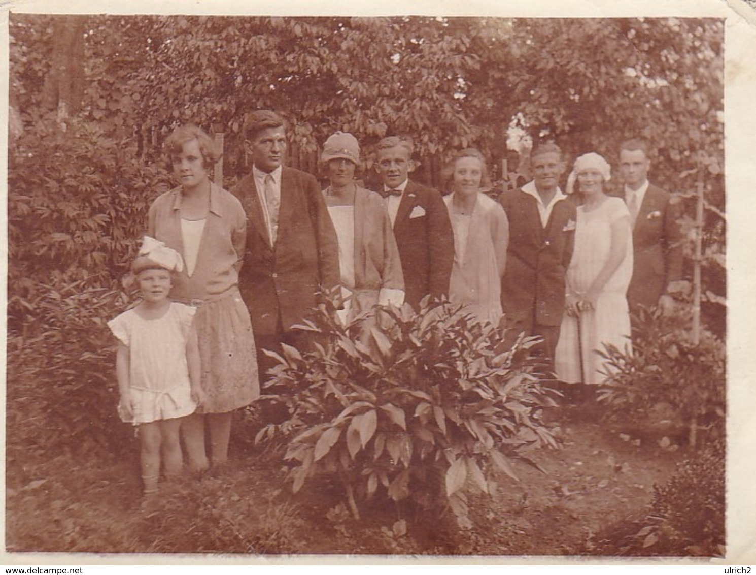 Foto Gesellschaft Im Garten - Männer Und Frauen - Ca. 1930 - 11*8cm (44794) - Anonyme Personen