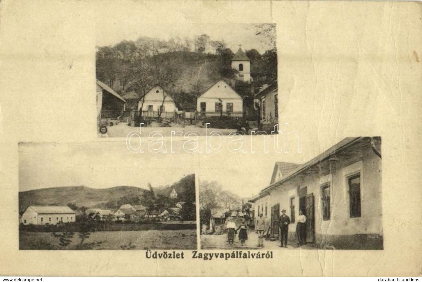 T3 1918 Zagyvapálfalva (Salgótarján), Látkép, Templom, üzlet (fa) - Sin Clasificación