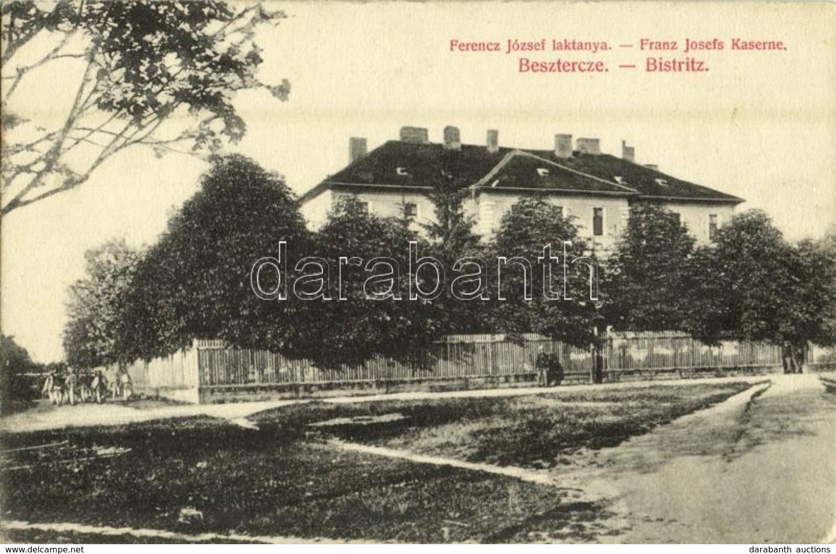 T2/T3 1914 Beszterce, Bistritz, Bistrita; Ferenc József Laktanya. Kiadja Bartha Mária 1208. / Franz Josefs Kaserne / K.u - Sin Clasificación