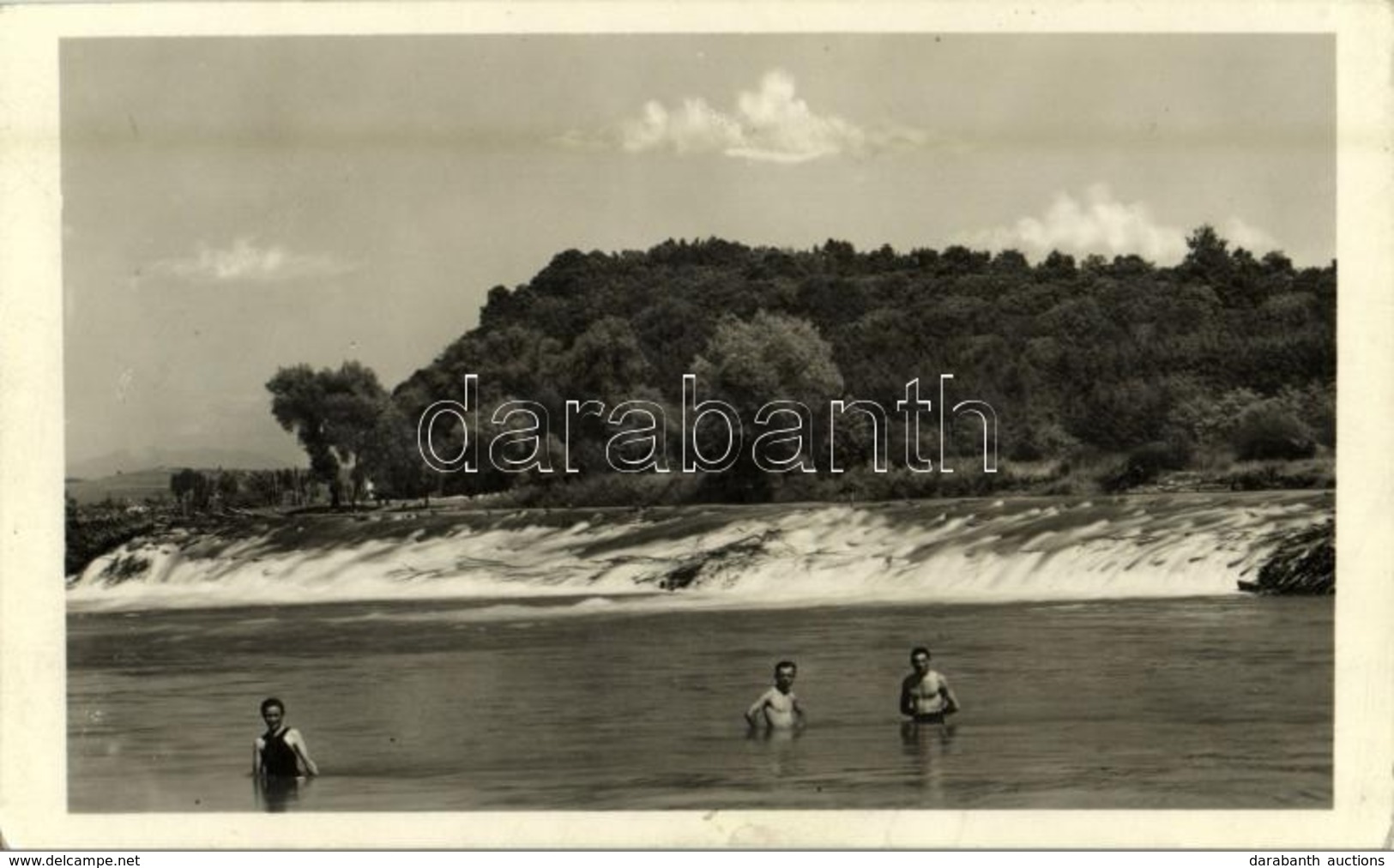 T2 1943 Bethlen, Beclean; Szamos Gát / Somes River Dam, Bathing People, Bathers. Photo - Sin Clasificación