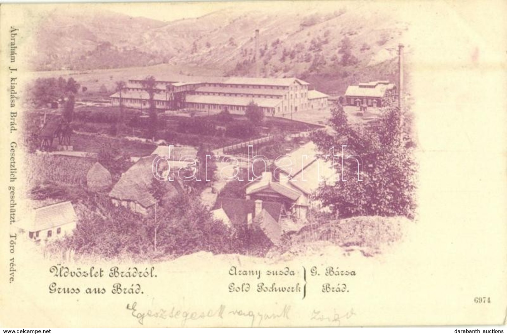 T2 1901 Brád, Arany Zúzda. Ábrahám J. Kiadása / Gold Pochwerk / Gold Mine - Sin Clasificación