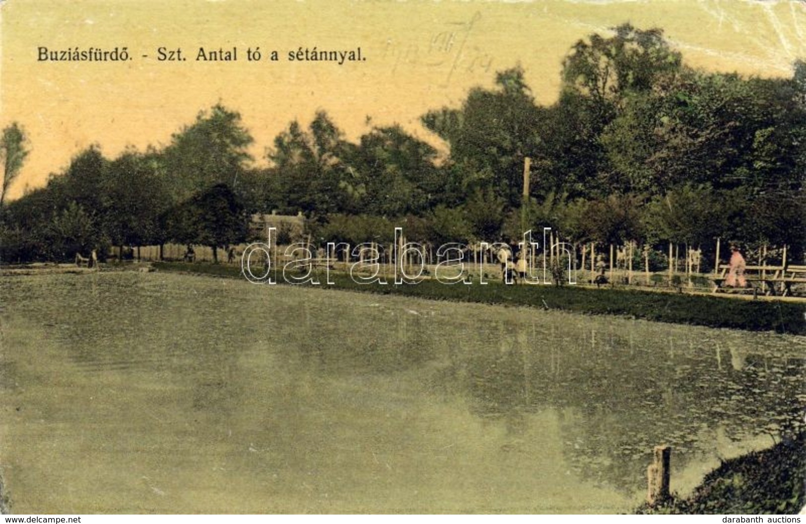 T2/T3 1913 Buziásfürdő, Buziás; Szent Antal Tó és Sétány / Lake And Promenade  (EK) - Sin Clasificación