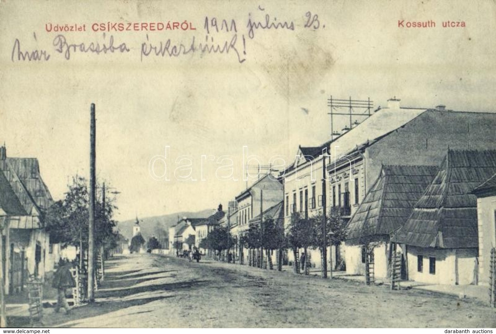 T2 1911 Csíkszereda, Miercurea Ciuc; Kossuth Utca. Szvoboda Miklós Kiadása / Street - Sin Clasificación