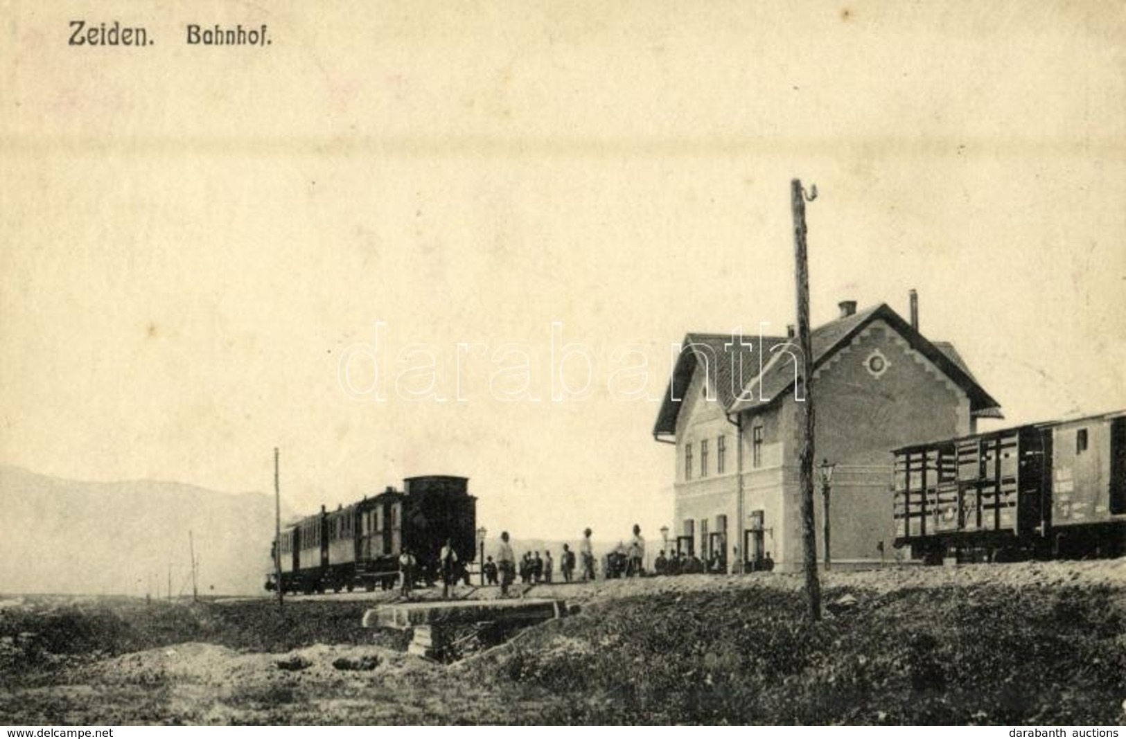 T3/T4 1915 Feketehalom, Zeiden, Codlea; Vasútállomás Vonatokkal / Bahnhof. Fotogr. Kunstwerkstätte Greiner / Railway Sta - Sin Clasificación