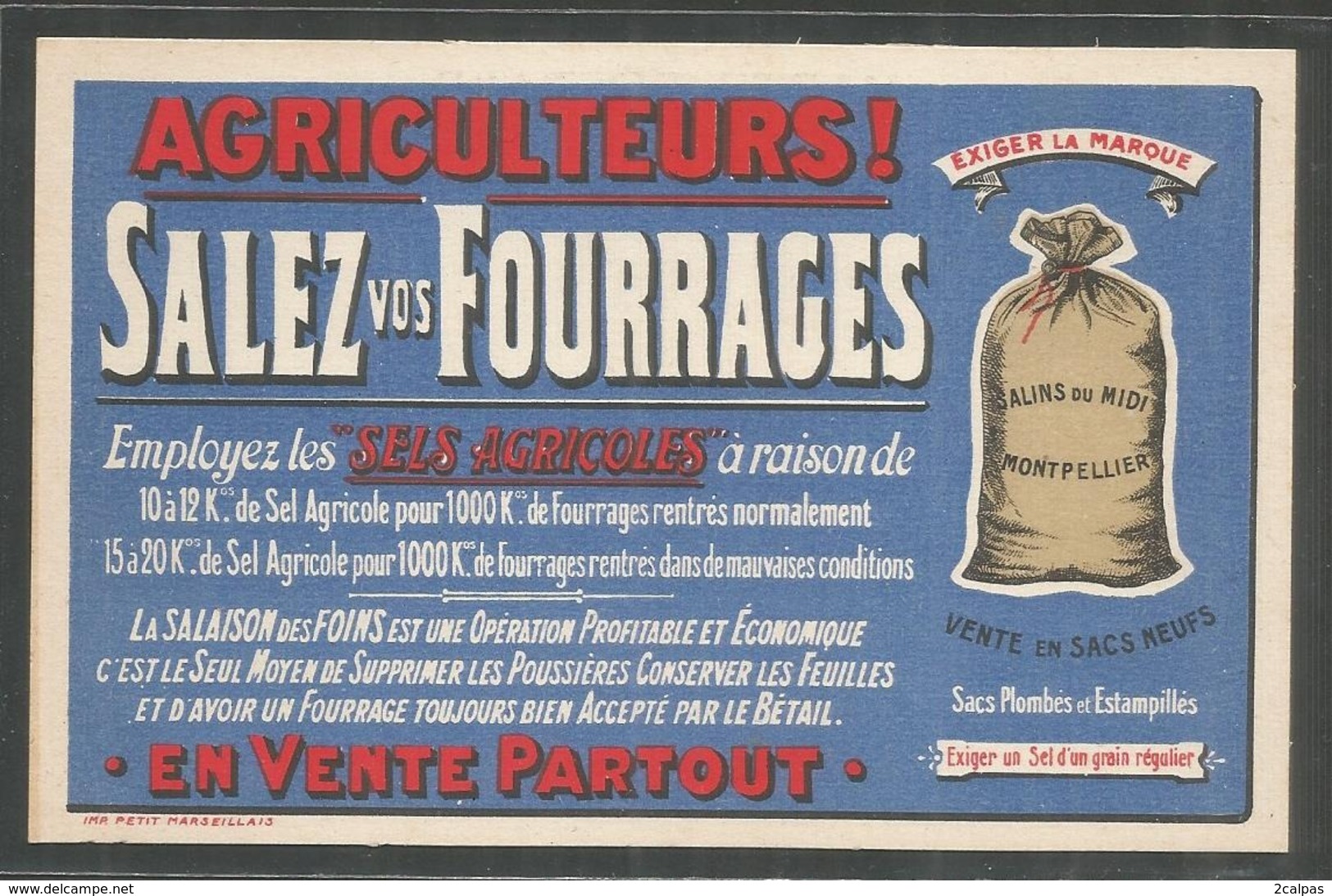 34 - Herault - Montpellier - Agriculteurs Salez Vos Fourrages - Salins Du Midi Montpellier - Montpellier