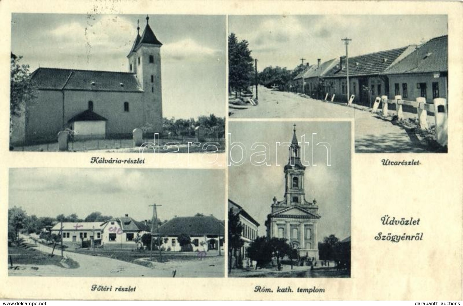 T3 1939 Szőgyén, Szölgyén, Svodín; Kálvária, Fő Tér, Utca, Római Katolikus Templom / Calvary, Church, Main Square, Stree - Sin Clasificación