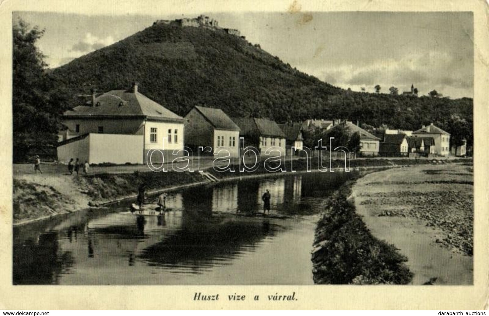 T2/T3 1940 Huszt, Chust, Khust; Huszt (Husztica) Vize A Várral, Mosás A Patakban / Khustets Riverbank With Castle, Women - Sin Clasificación