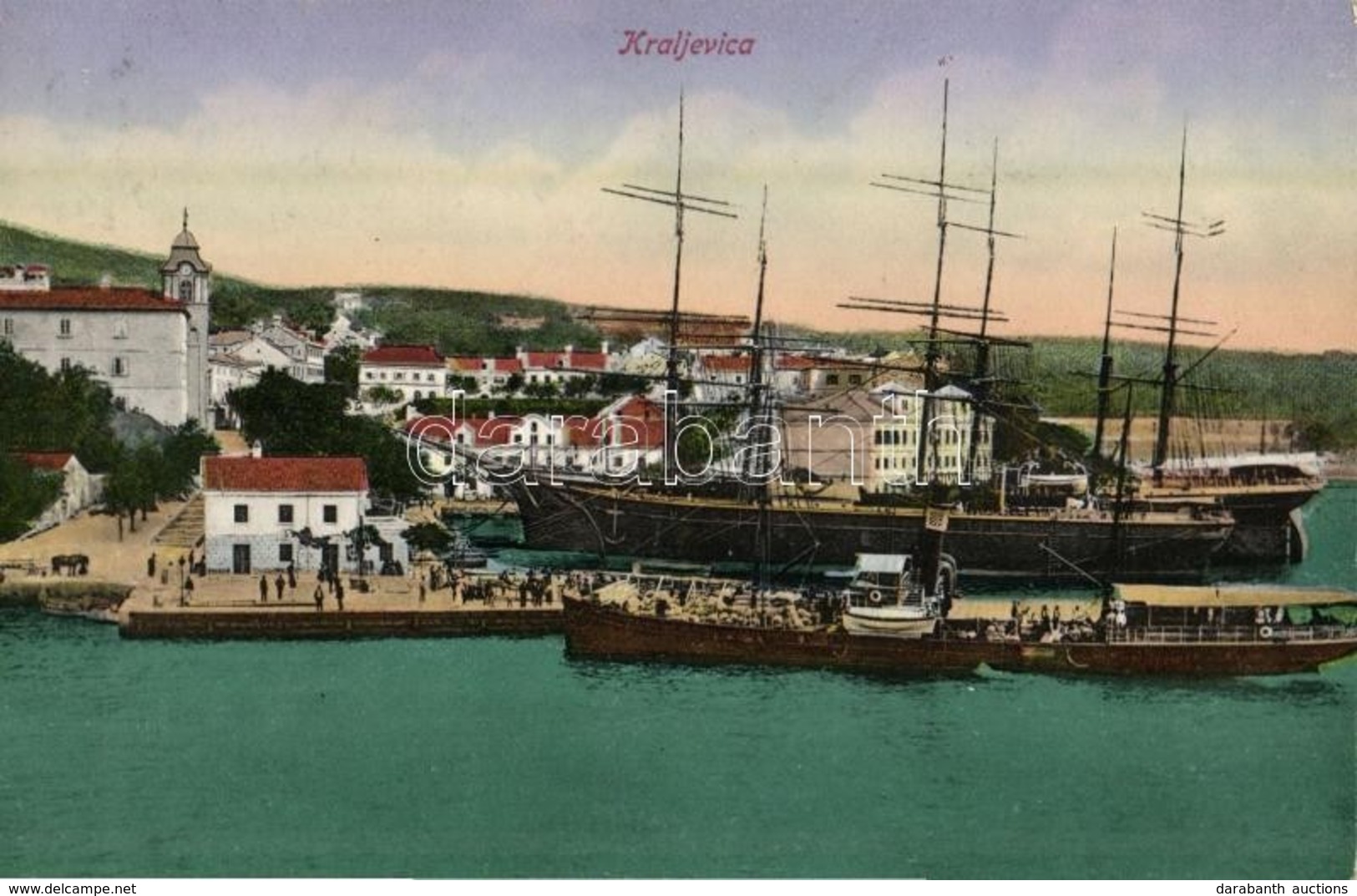 T2 Kraljevica, Portoré; Kikötő, Gőzhajó. Kiadja Ed. Feitzinger No. 241. / Port, Harbor, Steamship, Sailing Vessel + '191 - Sin Clasificación