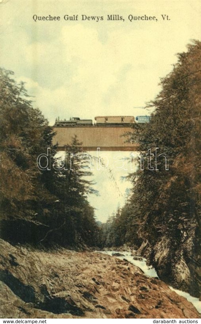 T2 1910 Quechee, Vermont; Quechee Gulf Dewys Mills, Industrial Railway, Bridge, Locomotive. Published By Green Mountain  - Sin Clasificación