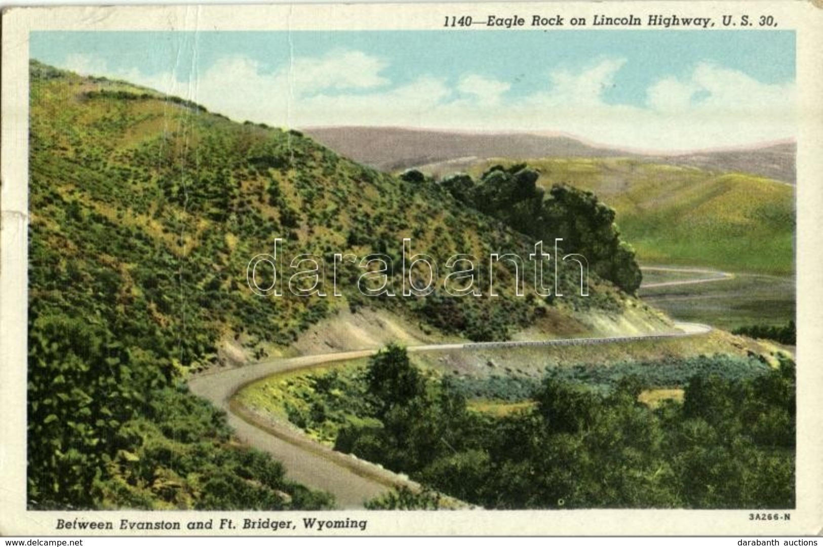 T2/T3 1949 Wyoming, Eagle Rock On Lincoln Highway, Between Evanston And Ft. Bridger (creases) - Sin Clasificación