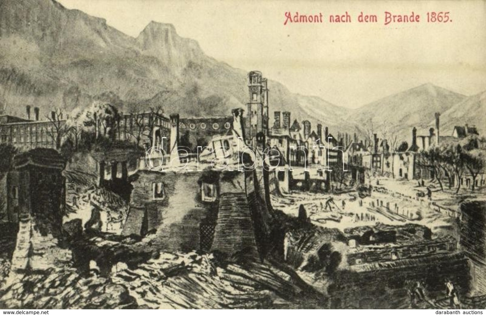 ** T1 Admont Nach Dem Brande 1865 / After The Great Fire In 1865, Ruins - Sin Clasificación