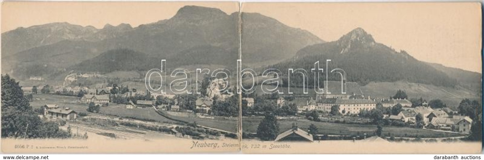 T3 Neuberg, Folding Panoramacard With Railway Station (r) - Sin Clasificación