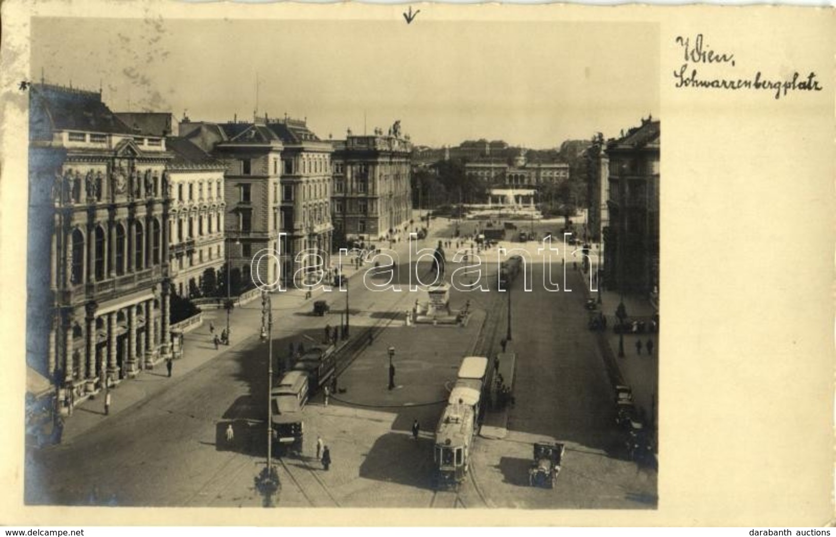 T2 1931 Vienna, Wien, Bécs I. Schwarzenbergplatz / Square, Trams, Automobiles - Sin Clasificación