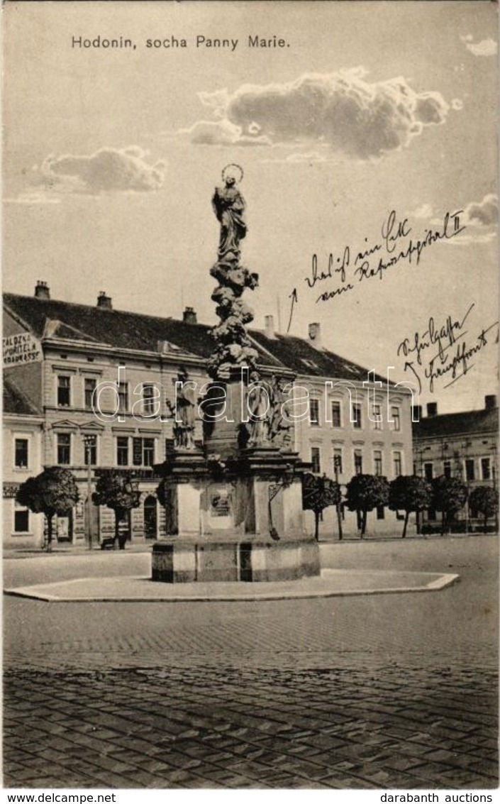 T2 Hodonín, Socha Panny Marie / Virgin Mary Statue + 1914 Reservespital II Göding Aufnahmskanzlei - Sin Clasificación