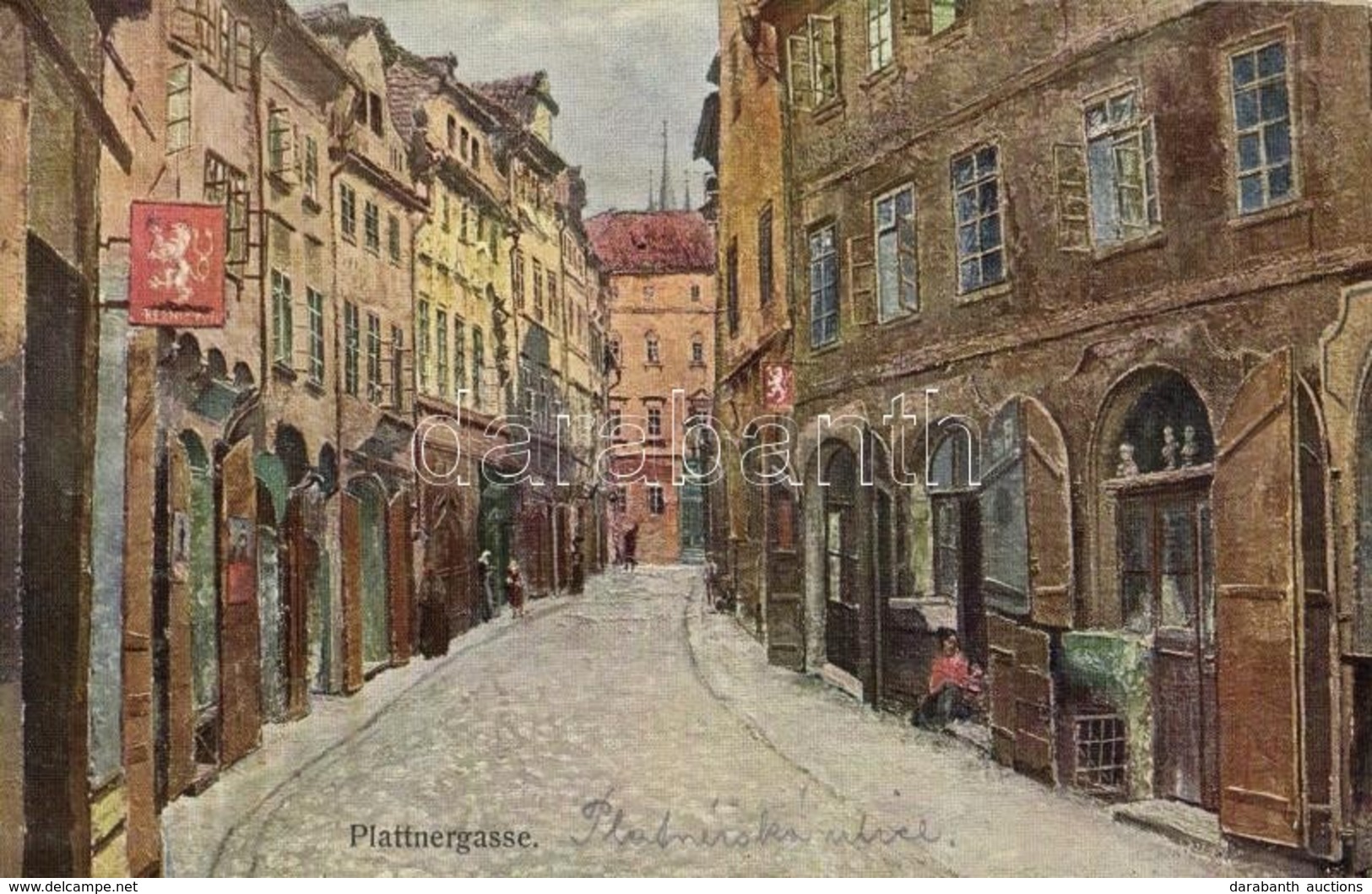 ** T1 Praha, Prag, Prague; Das Ehemalige Prager Ghetto. Plattnergasse / Street. F.J. Jedlicka S.2. No. 11. S: J. Minarík - Unclassified