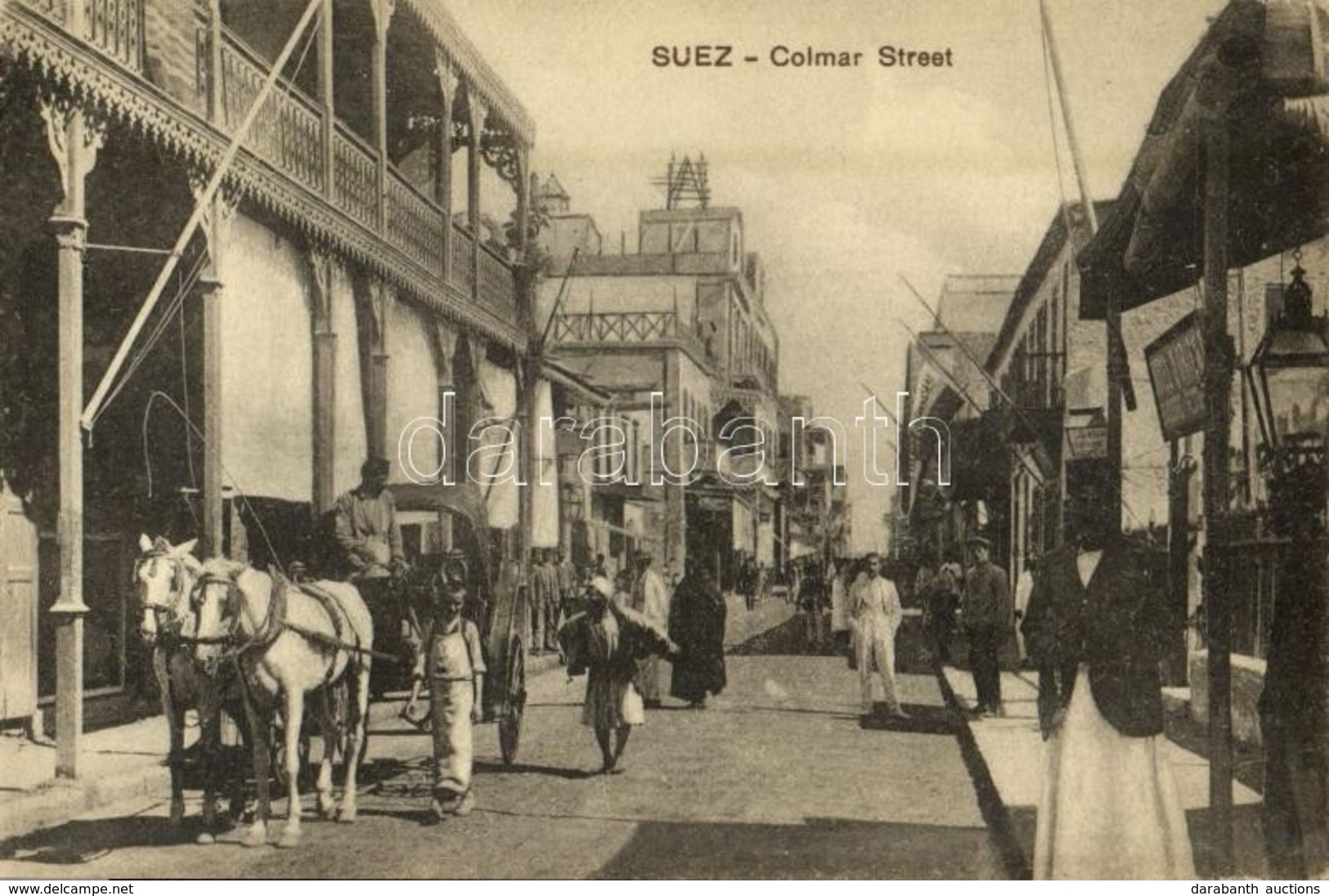 ** T2/T3 Suez, Colmar Street, Shops, Vendors - From Postcard Booklet (EK) - Sin Clasificación