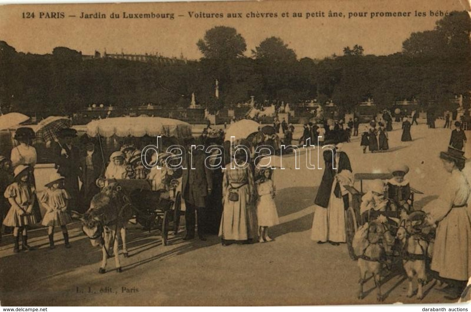 ** T2/T3 Paris, Jardin Du Luxembourg, Voitures Aux Chevres Et Au Petit Ane, Pour Promener Les Bébés / Garden Park, Carts - Ohne Zuordnung