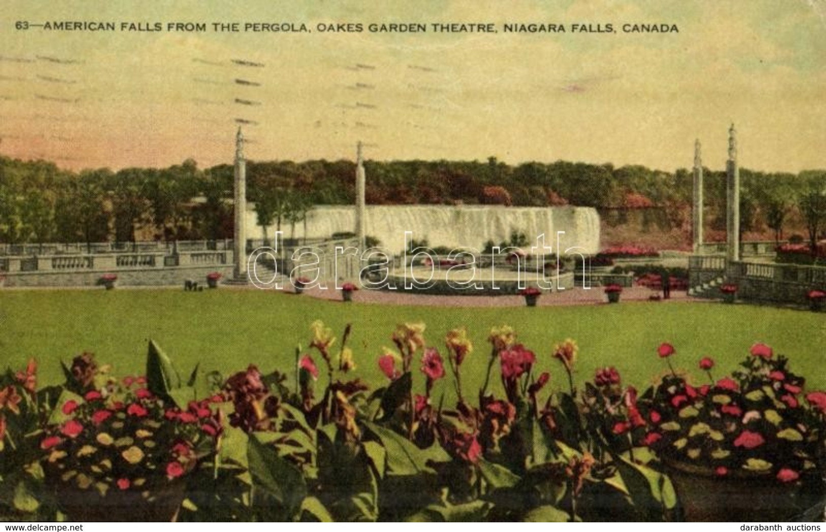 T2 1948 Niagara Falls, American Falls From The Pergola, Oakes Garden Theatre - Sin Clasificación