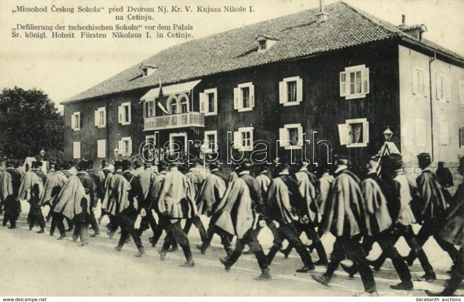 ** T2 Cetinje, Cettigne; Mimohod Ceskog Sokola, Pred Dvorom Nj. Kr. V. Knjaza Nikole I. / Parade Of The Czech Sokol In F - Unclassified