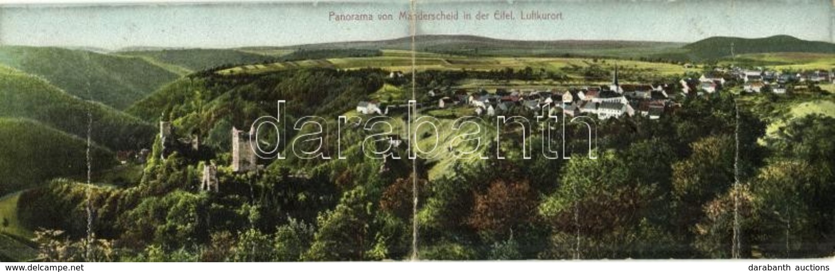 ** T3/T4 Manderscheid In Der Eifel, Luftkurort / Castle Ruins, Spa. Rheinische Kunstdruckerei C. Fischer & Co. Folding P - Sin Clasificación
