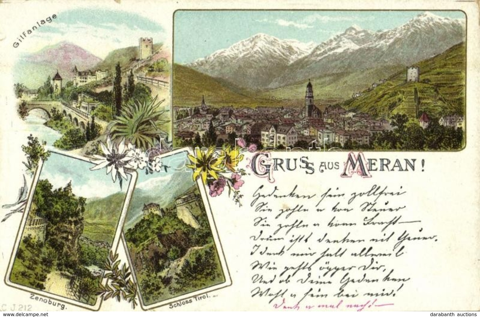 * T2/T3 Merano, Meran (Südtirol); Gilfanlage, Zenoburg, Schloss Tirol / San Zeno Castle, Tyrol Castle. C. J. 212. Art No - Sin Clasificación