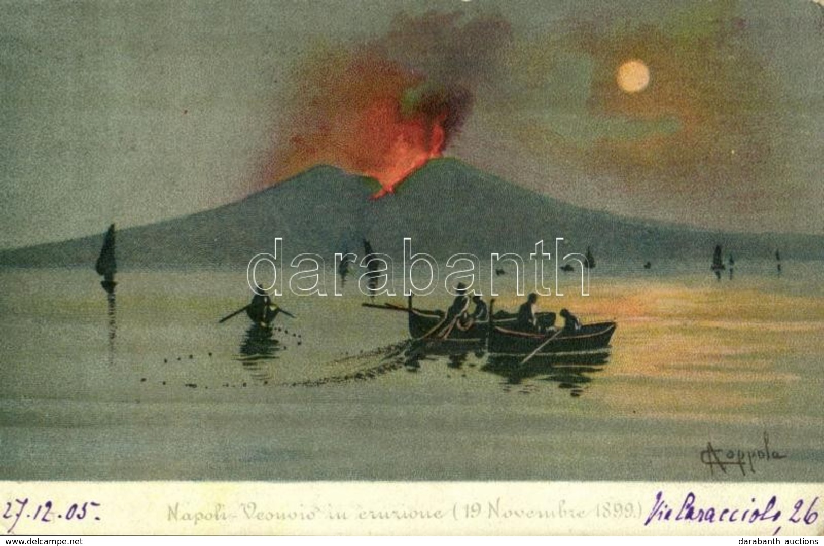 T2/T3 1905 Napoli, Naples; Vesuvio In Eruzione 19. Novembre 1899. / Mount Vesuvius In Eruption. Litho S: A. Coppola (EK) - Sin Clasificación