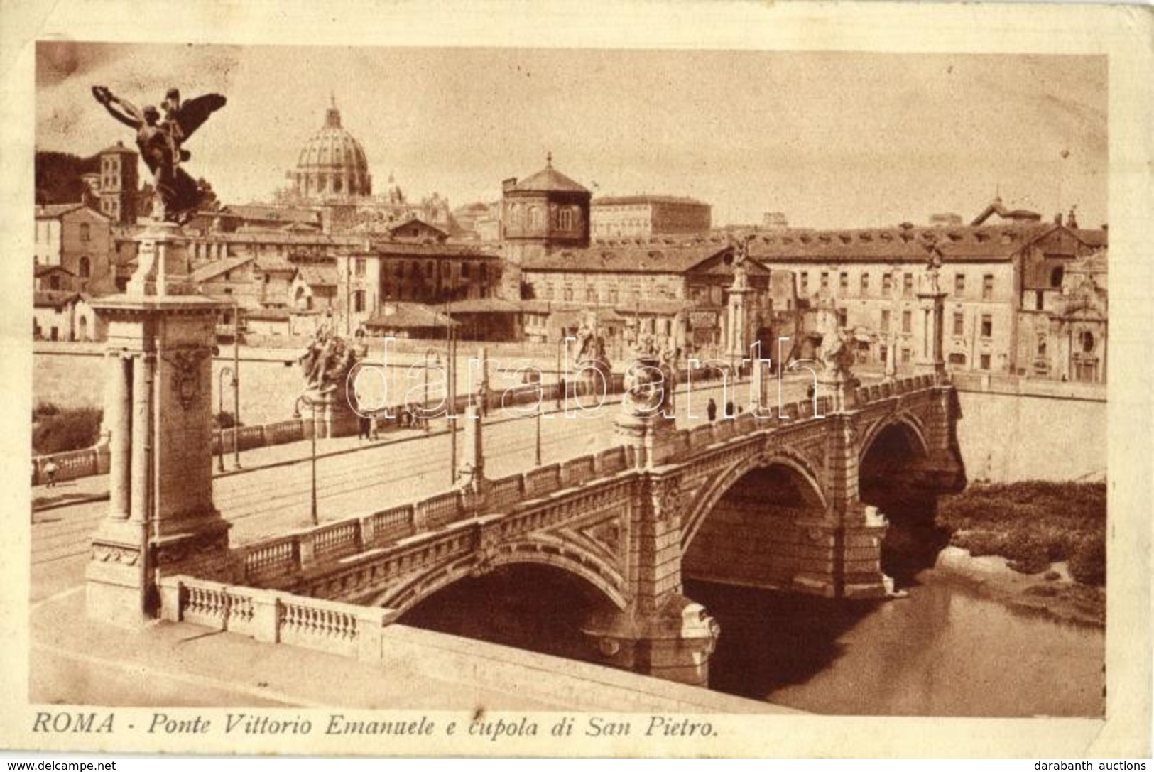 * T2 1925 Rome, Roma; Ponte Vittorio Emanuele E Cupola Di San Pietro / Bridge, Dome Of St. Peter's Basilica - Sin Clasificación